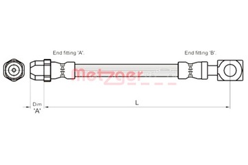 фото thumb №2, Шланг гальмівний metzger