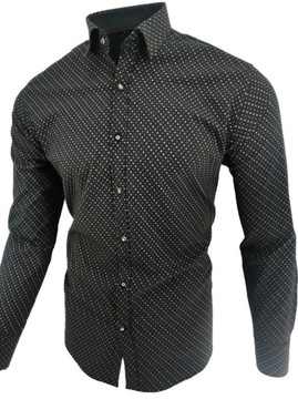 МУЖСКАЯ РУБАШКА С ЧЕРНЫМ УЗОРОМ RP15 XXXL 3XL