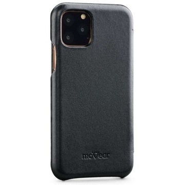 Кожаный чехол для iPhone 11 Pro Тонкий чехол-книжка черный MOVEAR