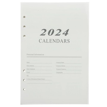 2024 English Agenda Book Page A5 Grid Notebook Planner Calendar Delicate