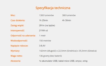 Фонарь для дайвинга Orca Torch D530
