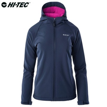 KURTKA PRZEJŚCIOWA DAMSKA PRZECIWDESZCZOWA SOFTSHELL HI-TEC NETI KAPTUR S