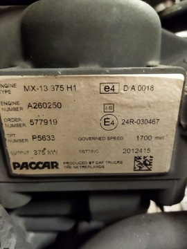 фото thumb №6, Двигатель комплектный mx-13 375 h1 daf 106 низкий пробег