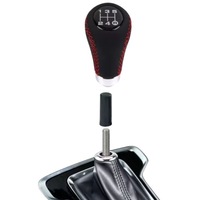 фото thumb №16, Ручка перемикання передач шкіра 5 передач універсальна тюнінг важіль тяга