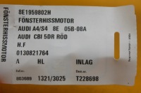 фото thumb №14, Двигунчик блок керування  скла праве перед audi a4 b6 b7 8e1959802h 0130821764