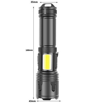 Мощный зум-фонарик XHP100 + COB LED + 26650 LiitoKala 5100 мАч