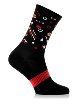 ВЕЛОСИПЕДНЫЕ НОСКИ, ЧЕРНЫЕ, КРАСНЫЕ УЗОРЫ 38-40