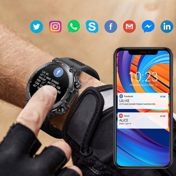 MĘSKI SMARTWATCH ZEGAREK SPORTOWY ROZMOWY MENU HD