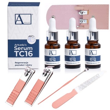 3x ARKADA serum TC16 kolagenowe odbudowa paznokci + PRZYBORNIK DO MANICURE