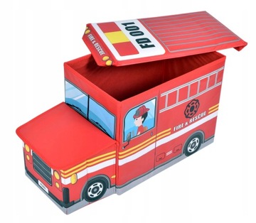 КОРЗИНА ПУФФЛА ДЛЯ ИГРУШЕК КОНТЕЙНЕР СИДЕНЬЕ FIRE BRAND BOX АВТОТРАНЗИТ
