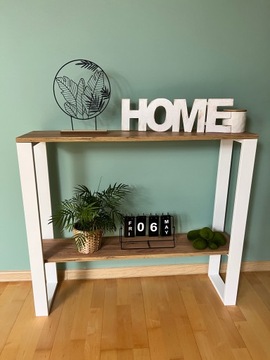 Стол консольный, Стол консольный, Туалетный столик LOFT 90х25х87 Дуб Белый