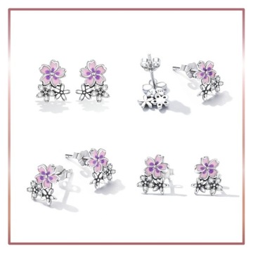 Серебряные серьги ОЧАРОВАТЕЛЬНЫЕ РОЗОВЫЕ ЦВЕТЫ S925