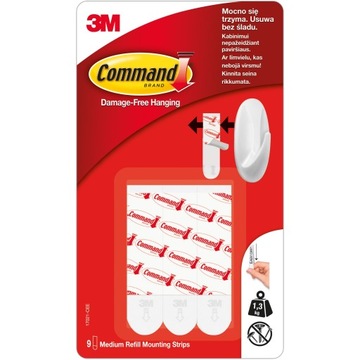 РЕМНИ СРЕДНИЕ КРЕПЛЕНИЯ COMMAND 3M 9 ШТ. 17021