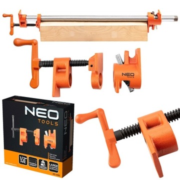 ЗАЖИМ NEO БЕСКОНЕЧНЫЙ ВИНТОВЫЙ ТРУБНЫЙ ЗАЖИМ 1/2'''' ДЛЯ ТРУБ 800 КГ 45-495