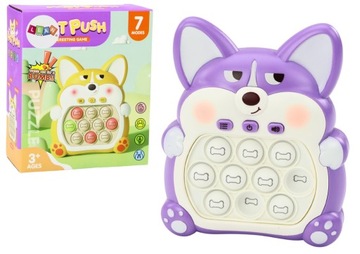 Аркадная игровая консоль Pop-It Lisek 7 игровых режимов Фиолетовый