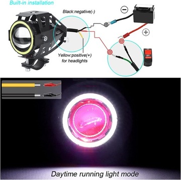 2 * ФАРА RGB СВЕТОДИОДНАЯ ЛАМПА U7RING МОТОЦИКЛОВЫЙ ПЕРЕКЛЮЧАТЕЛЬ