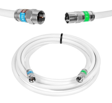 KABEL ANTENOWY WTYK F GNIAZDO TV PRZEWÓD KONCENTRYCZNY 3m PREMIUM