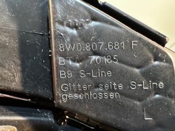 фото thumb №8, Audi a4 b9 8w0 s-line решітка бампера ліва 8w0807681f