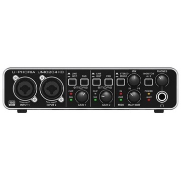 Аудиоинтерфейс Behringer UMC204HD USB MIDI 2x4