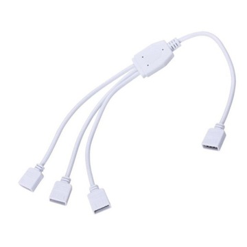 Adapter do taśm LED RGB 4pin na 3 gniazda biały 30 cm rozdzielacz