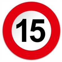 ОГРАНИЧЕНИЕ СКОРОСТИ 15 км/ч СВЕТООТРАЖАЮЩАЯ НАКЛЕЙКА