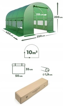ТУННЕЛЬ ИЗ ФОЛЬГИ 10м2 САДОВАЯ ТЕПЛИЦА 2,5х4м УВ4