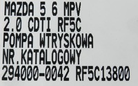 фото thumb №6, Насос вприскувальний denso mazda 5 6 2.0d citd rf5c-13800 294000-0042