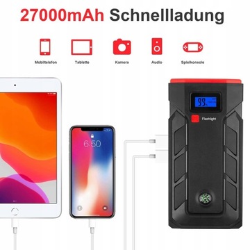 ŁADOWARKA SAMOCHODOWA ŁADOWARKA POWER BANK KOMPAS ROZRUSZNIK SKOKOWY