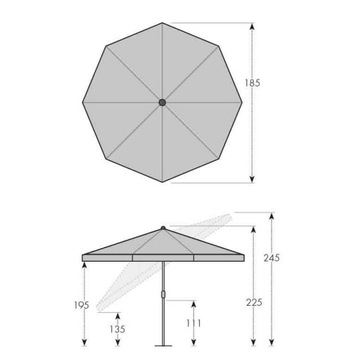 Parasol ogrodowy DOPPLER 200cm BALKON TARAS ŁAMANY