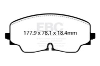 фото thumb №1, Гальмівні колодки перед ebc yellow audi s3 8v | golf viii r 357mm dp42448r