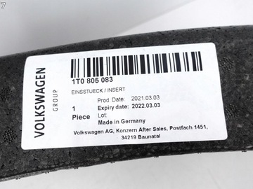 фото thumb №8, Vw touran i 1t0 03-06 абсорбер балка пена w бампер перед