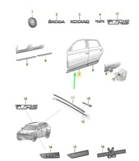 фото thumb №2, Skoda kodiaq ns7 передняя часть let door protective полоса 565854939agru