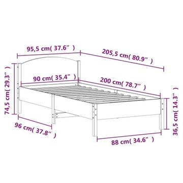 Рама без регулировки VidaXL 60x200