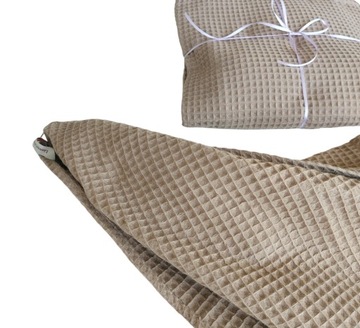 Zestaw Pareo + Ręcznik do Sauny Spa na Basen Wafel Bawełna 100% Taupe L
