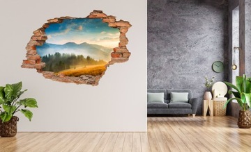 3D ФОТОобои САМОКЛЕЯЩИЕСЯ наклейка отверстие в стене ГОРЫ ВЕРСИНЫ СОЛНЦЕ