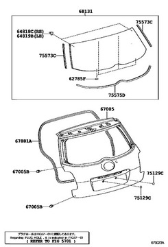 фото thumb №5, Прокладка стёкла зад 75573-02030 toyota auris i