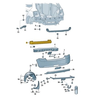 фото thumb №1, Балка бампера зад skoda fabia oe: 6v9807305
