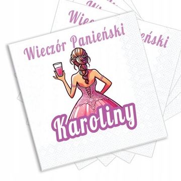 ZESTAW WIECZÓR PANIEŃSKI BALONY Kubki Talerze Serwetki PERSONALIZOWANE