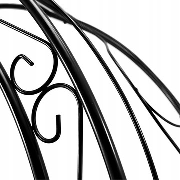 Metalowa Pergola Ogrodowa do róż Podpora do Roślin Stabilna Czarna 260 cm