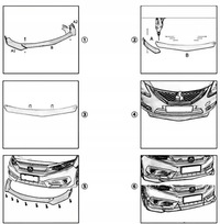 фото thumb №12, Універсальний спліттер накладка передній бампера спойлер чорний блиск