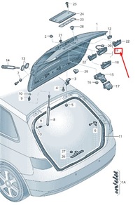 фото thumb №1, Audi rs3 rear electric lid lock actuator push button 8v3827566