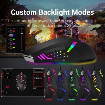 Игровая мышь Redragon M601 RGB Проводная 7-кнопочная программируемая макрос мышь