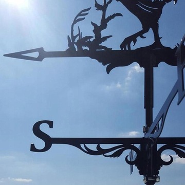 Metalowy czarny kogut Weathervane Weather Vane