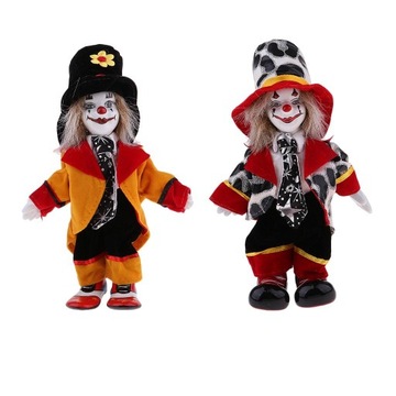 2pcs Porcelain Dolls Clown Hand Panted Doll