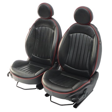 фото thumb №11, Mini r56 jcw комплект сидений gp2 подогрев кожа чёрная championship red