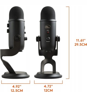 НАБОР КОНДЕНСАТОРНЫХ МИКРОФОНОВ BLUE YETI BLACKOUT + ПОДСТАВКА + ПОДСТАВКА