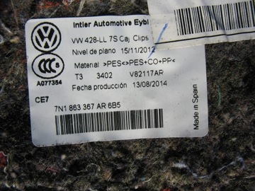 фото thumb №9, Vw sharan 2017r ковёр обивка 7n0863919 7n1863367 bc