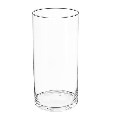 Efektowny cylinder wazon szklany tuba GRUBE SZKŁO 15x30 cm polska produkcja