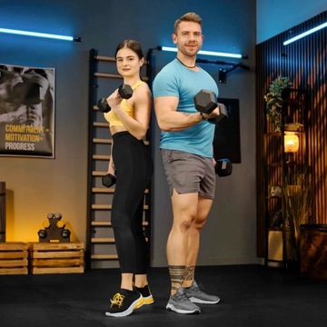 Hantla hex hantel żeliwny do ćwiczeń gumowany żeliwny 15kg Trex Sport