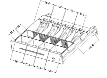 ДЕНЕЖНЫЙ ЯЩИК ДЛЯ КАССОВОГО АППАРАТА С 4 И 8 ОТДЕЛЕНИЯМИ DURABLE RJ12